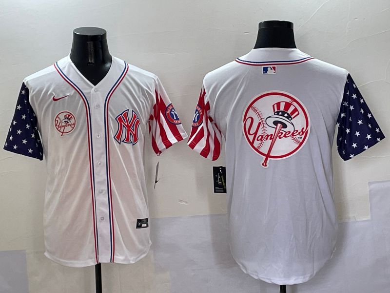 Men New York Yankees Blank White a generation of national flags Jointly Name 2025 Nike MLB Jersey style 41
